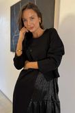 Oscar Rumi Smock Dress Leopard Black /9=